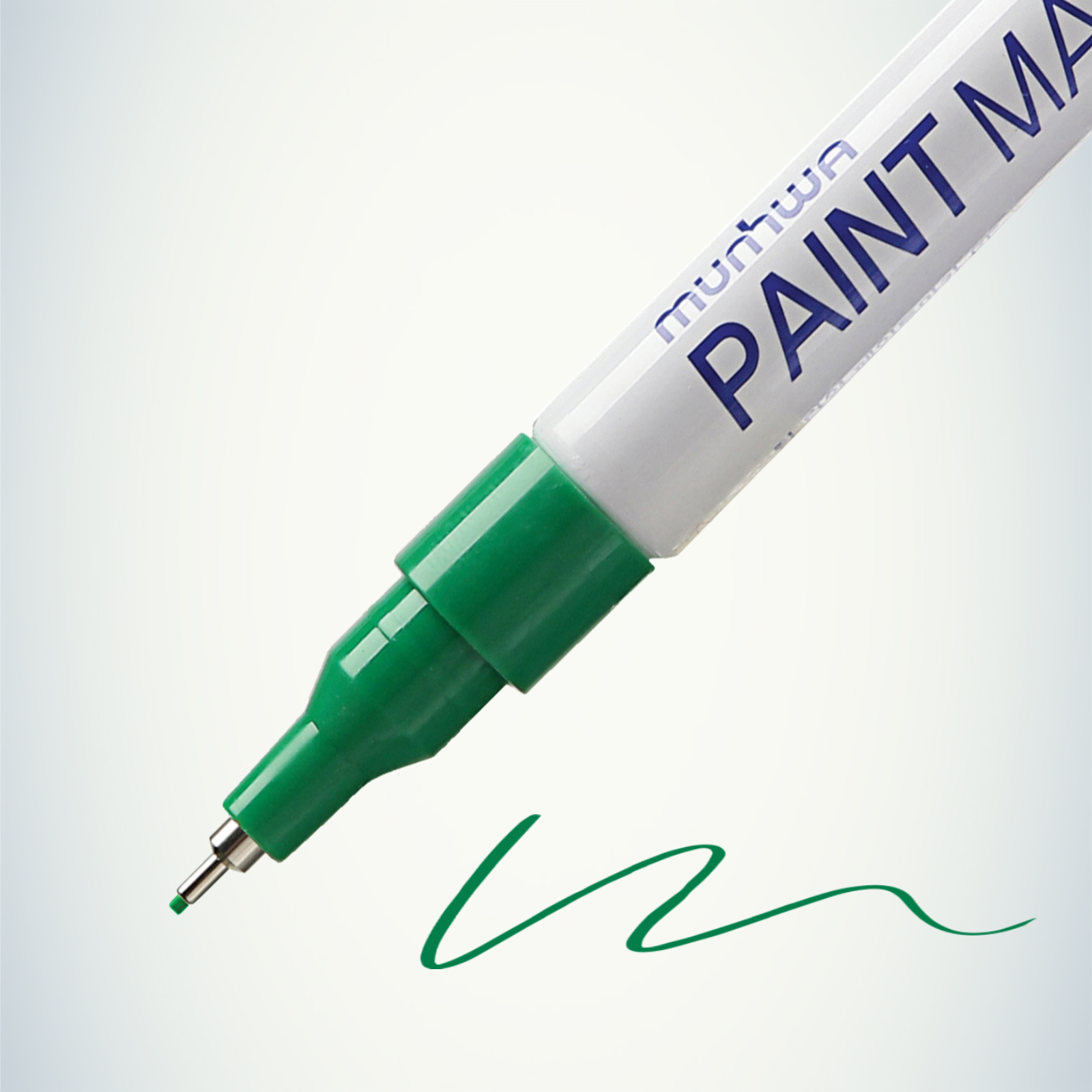 Маркер-краска MunHwa "Extra Fine Paint Marker" зелёная, 1мм, нитро-основа EFPM-04 (уп.12шт) 260035
