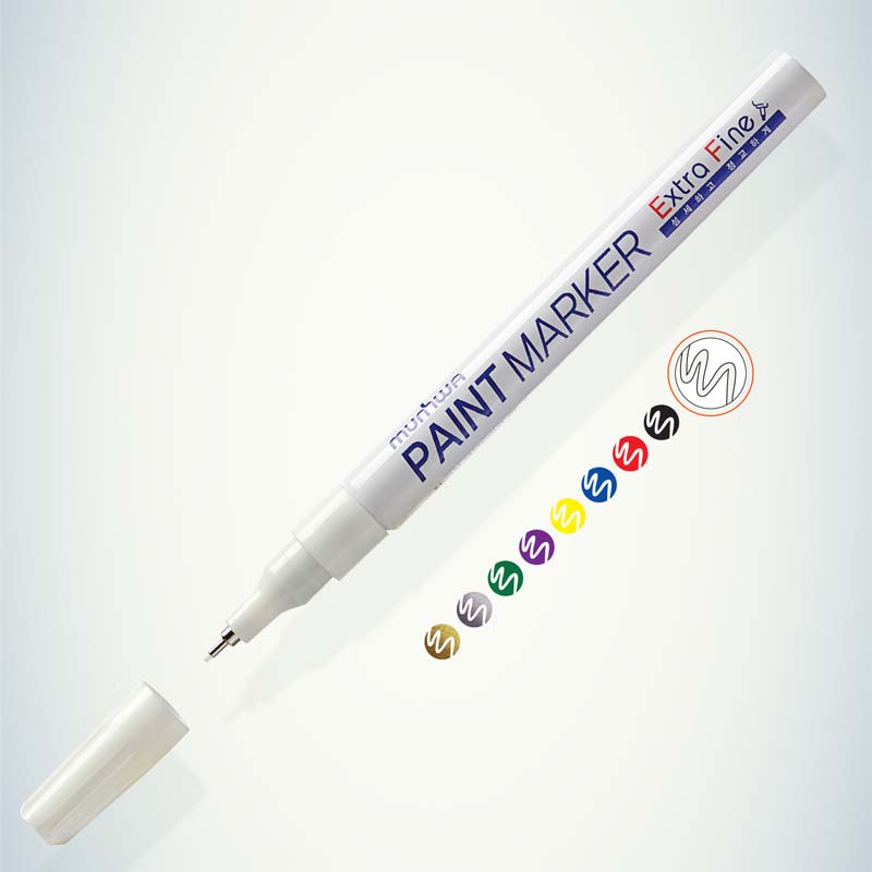 Маркер-краска MunHwa "Extra Fine Paint Marker" белая, 1мм, нитро-основа EFPM-05 (уп.12шт) 260030